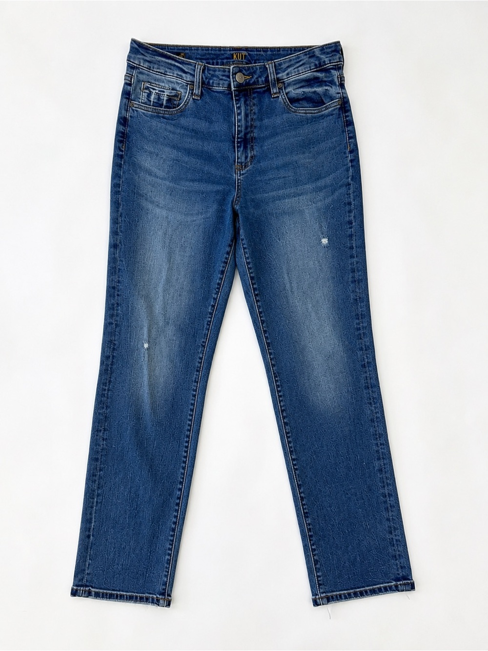 Kut from the Kloth Straight-Leg Catherine Boyfriend Jeans in Indigo Size 12 - Picture 3 of 7